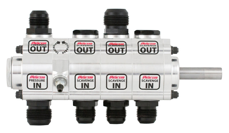 Peterson Fluid Systems R4 4-Stage Oil Pump - Left Side Mount - Rear Drive - Front Pressure