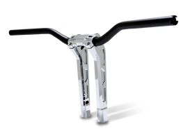 Performance Machine Phatbar H-Bar Assy, 11-1/2in Riser, 1-1/4in Bar, Int Wire, Gauge Mount - Chrome
