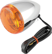 Load image into Gallery viewer, Bikers Choice Chrome Bullet Front Turn Signal Amber Lens Single Filament Replaces H-D 68885-00