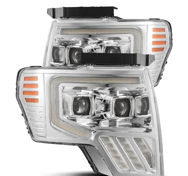 AlphaRex 09-14 Ford F-150 PRO-Series Projector Headlights Plank Style Chrm w/Activ Light/Seq Signal