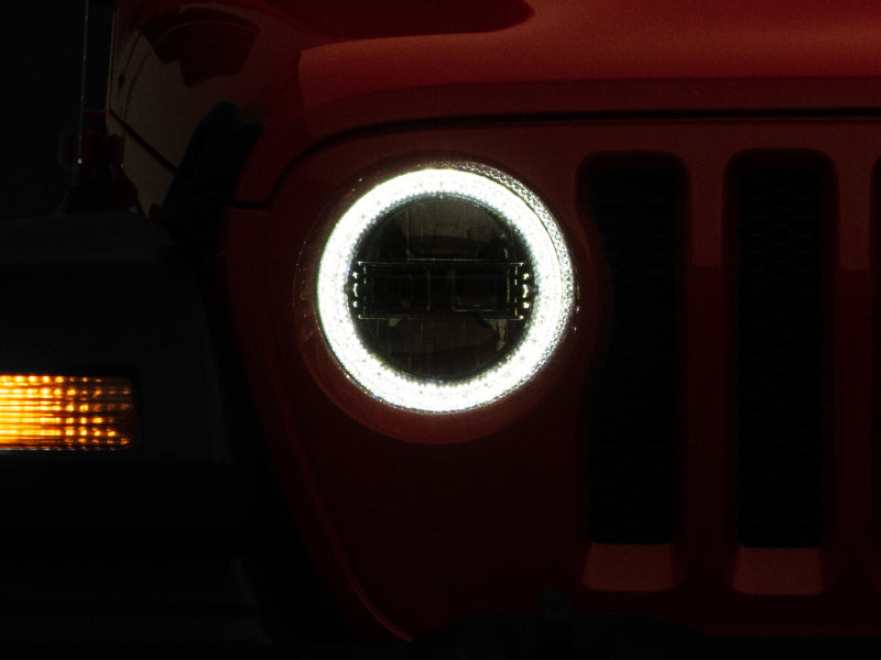 Raxiom 18-22 Jeep Wrangler JL/JT Axial Series LED Headlights- Black Housing (Clear Lens)