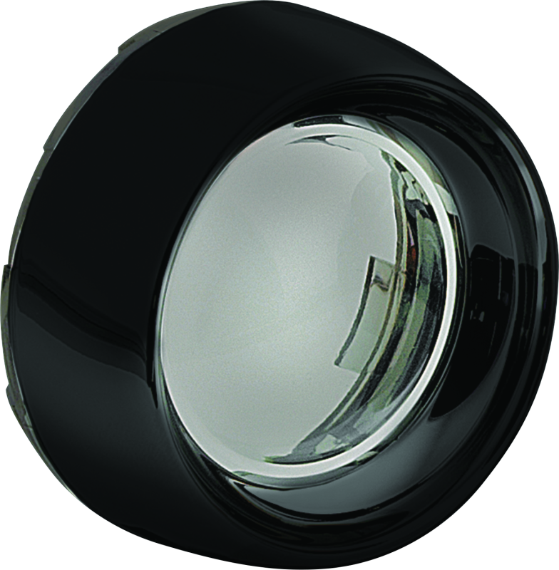 Kuryakyn Deep Dish Bezel For Bullet Turn Signals Smoke Lens Gloss Black