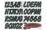Hardline Boat Lettering Registration Kit 3 in. - 400 Forest green/Black