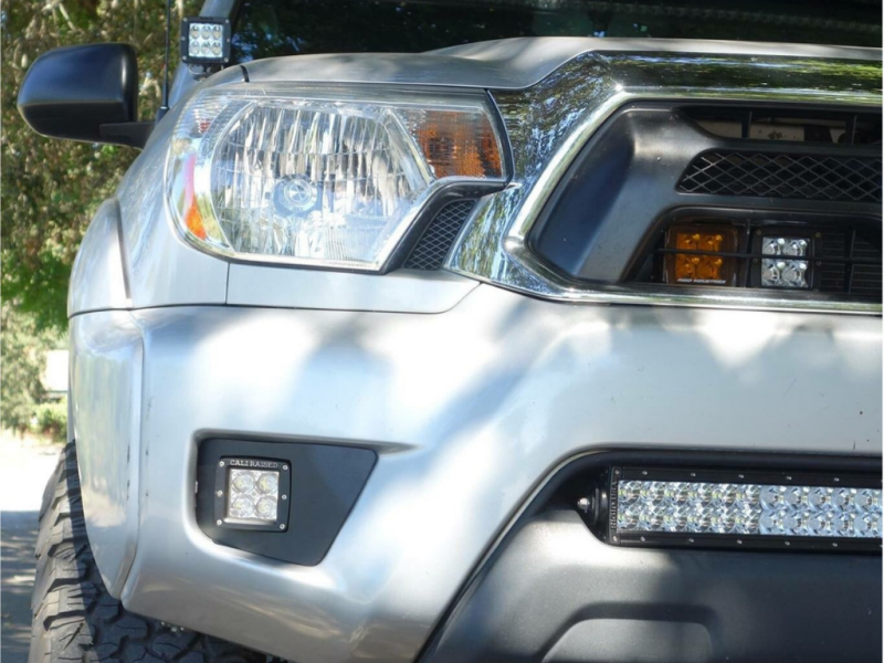 Cali Raised 2012-2015 Toyota Tacoma Led Fog Light Pod Replacements Brackets Kit - W/ 3X2 18 Pods