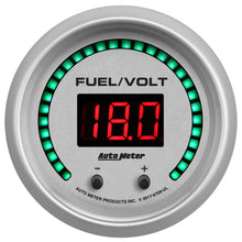 Load image into Gallery viewer, Autometer 52.4mm Silver Switchable 0-100 Fuel Level/8-18V Voltmeter Ultra-Lite Elite Digital Gauge