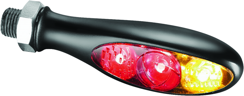 Kuryakyn Micro S Dual Fuction Red Run-Brake Amber Turn Satin Black
