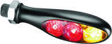 Kuryakyn Micro S Dual Fuction Red Run-Brake Amber Turn Satin Black