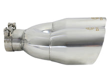 Load image into Gallery viewer, aFe Takeda 2.5in 304 Stainless Steel Clamp-on Exhaust Tip Drivers Side 2.5in Inlet 4inDual- Polished