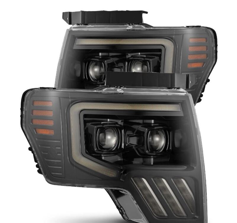 AlphaRex 09-14 Ford F-150 PRO-Series Projector Headlights Black w/Activation Light Seq Signal SB DRL