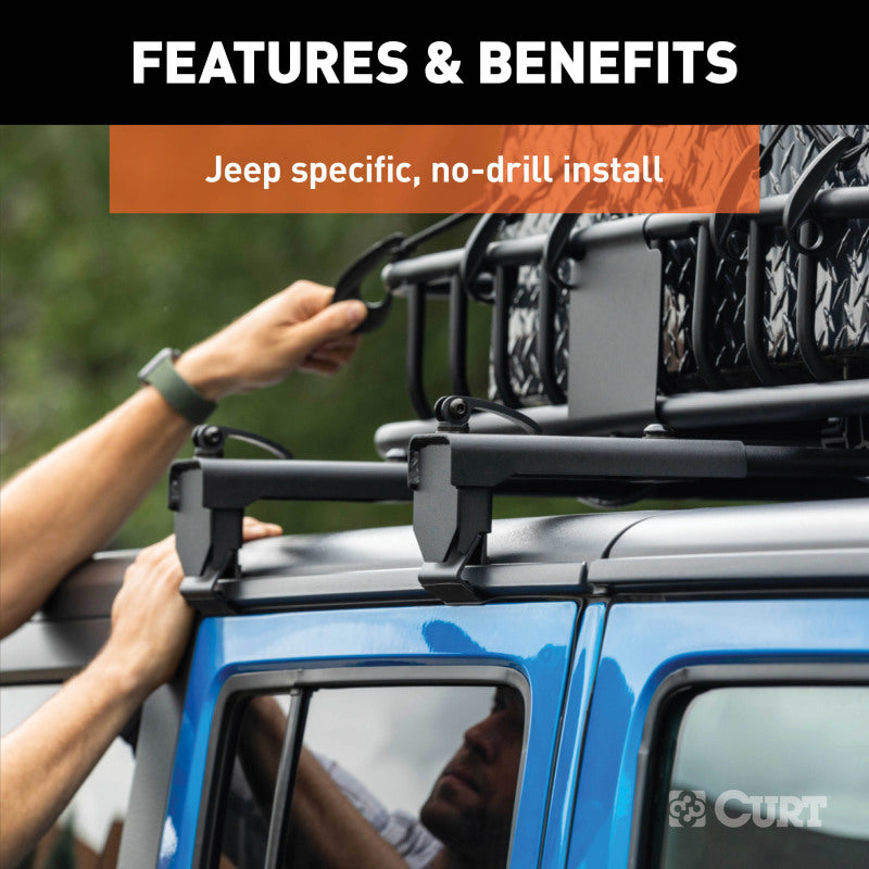 Curt Wrangler JL/Gladiator Roof Rack Crossbars (2 Pack)