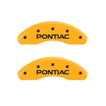 Load image into Gallery viewer, MGP 4 Caliper Covers Engraved Front &amp; Rear Pontiac Yellow Finish Black Char 2010 Pontiac G6