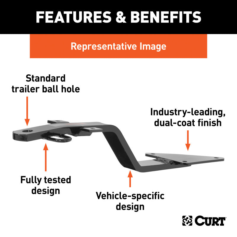 Curt 87-89 Subaru GL Sedan Class 1 Fixed-Tongue Trailer Hitch w/3/4in Trailer Ball Hole BOXED