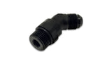 Vibrant -8AN Male to Male -10AN Straight Cut 45 Degree Adapter Fitting - Anodized Black