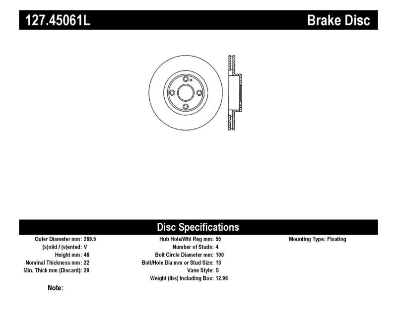 StopTech 01-05 Miata MX-5 Hard Suspension / 04-05 MX-5 MazdaSpeed SportStop Slotted & Drilled Left