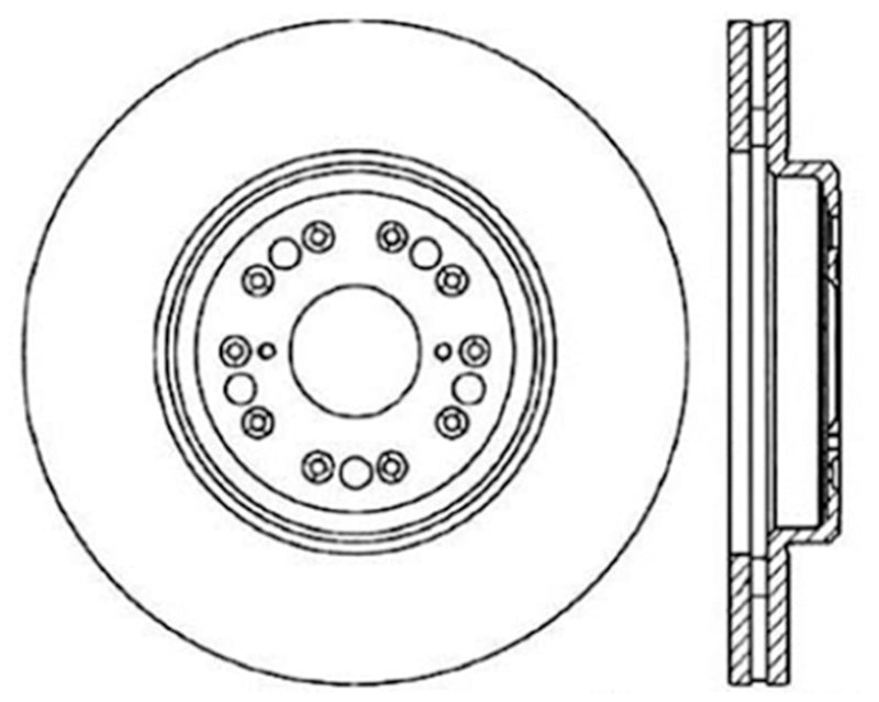 Stoptech 95-00 Lexus LS Front Premium Cryostop Brake Rotor