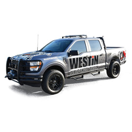 Westin 15-22 Ford F-150 SuperCrew / 17-22 F-250/350 Crew Cab Outlaw Nerf Step Bars - Textured Black - GTR Auto