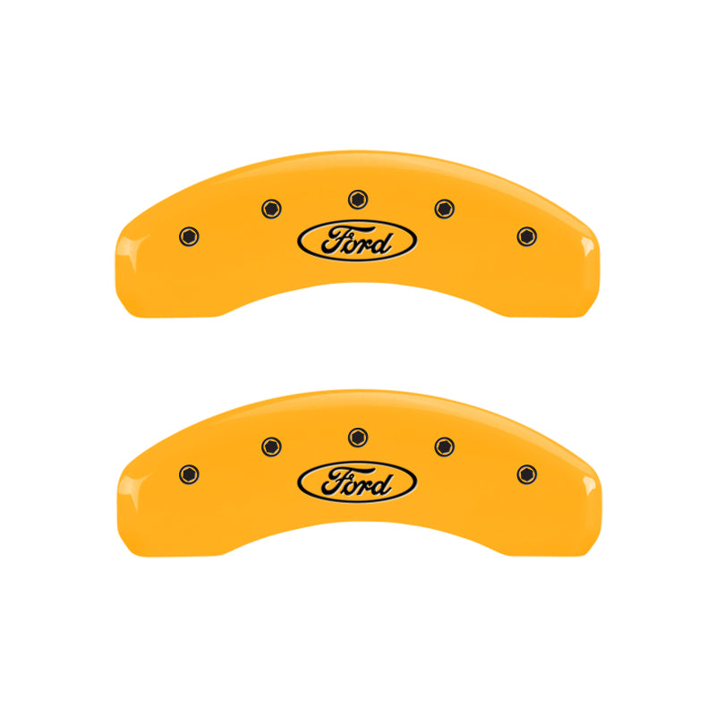 MGP 4 Caliper Covers Engraved F & R Oval Logo/Ford Yellow Finish Black Char 2000 Ford Expedition