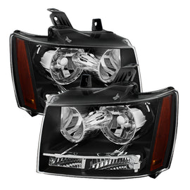 xTune Chevy Suburban 1500/2500 07-14 Crystal Headlights Black HD-JH-CSUB07-AM-BK