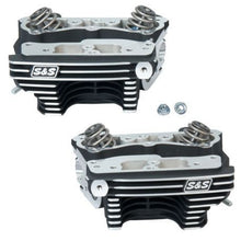 Load image into Gallery viewer, S&amp;S Cycle 84-99 BT Super Stock Cylinder Heads - Wrinkle Black Aluminum Finish