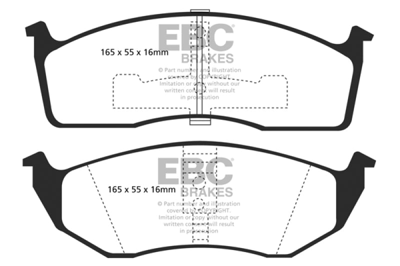 EBC 93-94 Chrysler Concorde 3.3 Yellowstuff Front Brake Pads