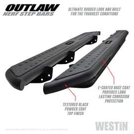 Westin 14-18 Chevrolet/GMC Silv/Seirra 1500 Double Cab Outlaw Nerf Step Bars - Textured Black