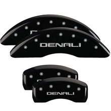 Load image into Gallery viewer, MGP 4 Caliper Covers Engraved Front &amp; Rear Denali Black finish silver ch