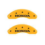 MGP 4 Caliper Covers Engraved Front & Rear Honda Yellow finish black ch