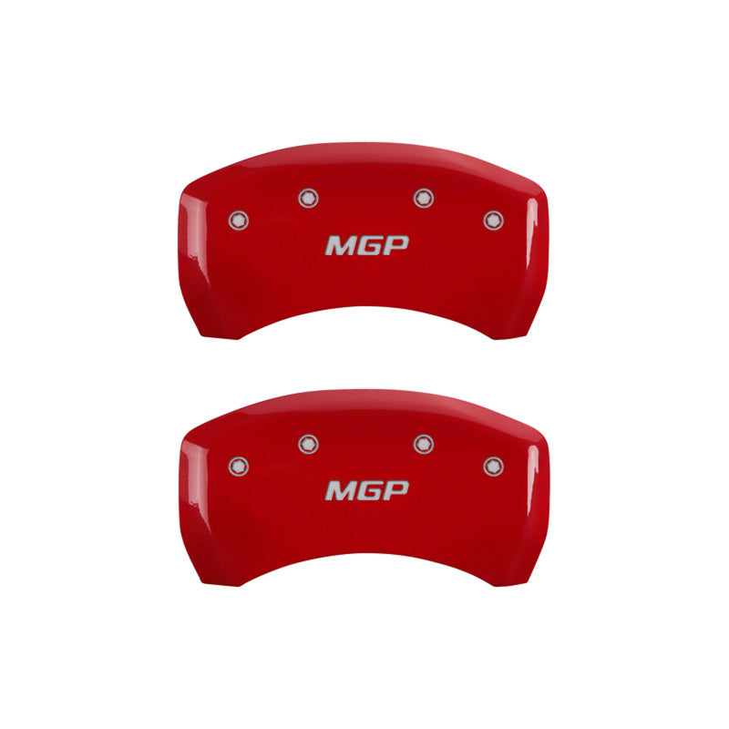 MGP 4 Caliper Covers Engraved Front & Rear MGP Red Finish Silver Characters 2016 Buick Regal