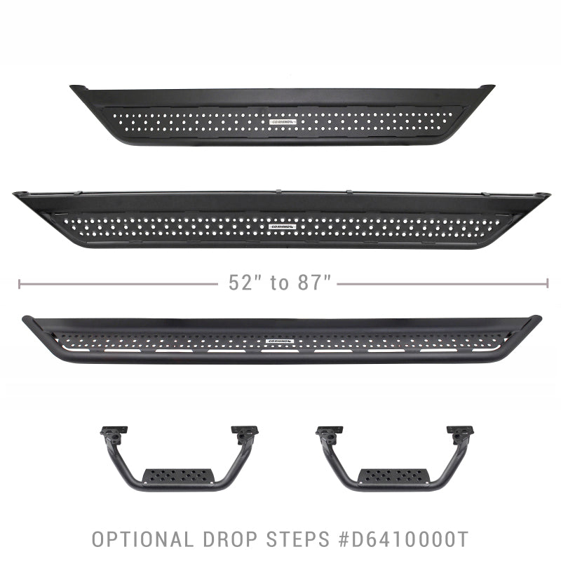 Go Rhino Dominator Extreme D6 SideSteps - Tex Blk - 4in Drop Down Steps (Pair) - GTR Auto