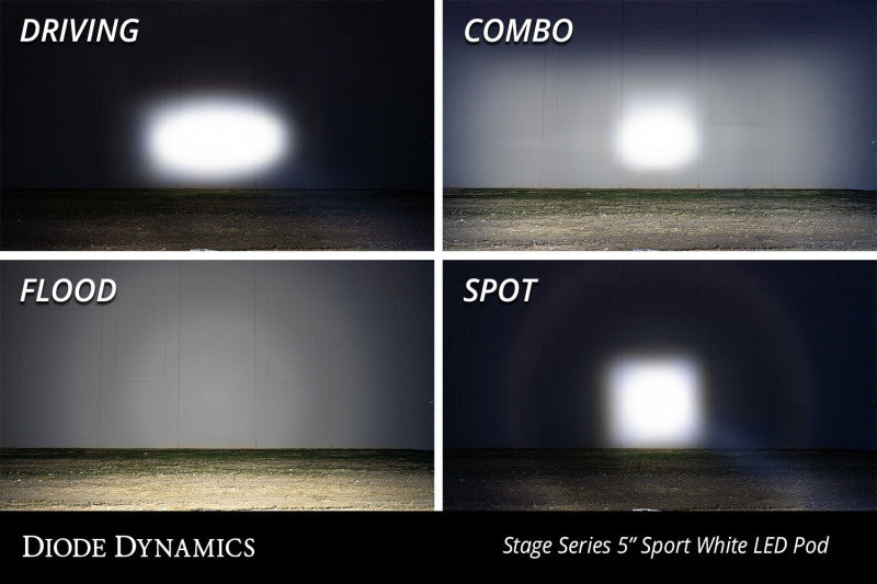 Diode Dynamics SS5 LED Pod Sport - Yellow Flood (Single)