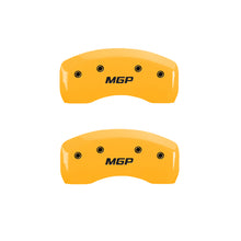 Load image into Gallery viewer, MGP 4 Caliper Covers Engraved Front &amp; Rear MGP Yellow Finish Black Char 2019 Lincoln MKZ