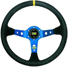 Load image into Gallery viewer, OMP Corsica Dished Steering Wheel Suede 3 Blue Anod