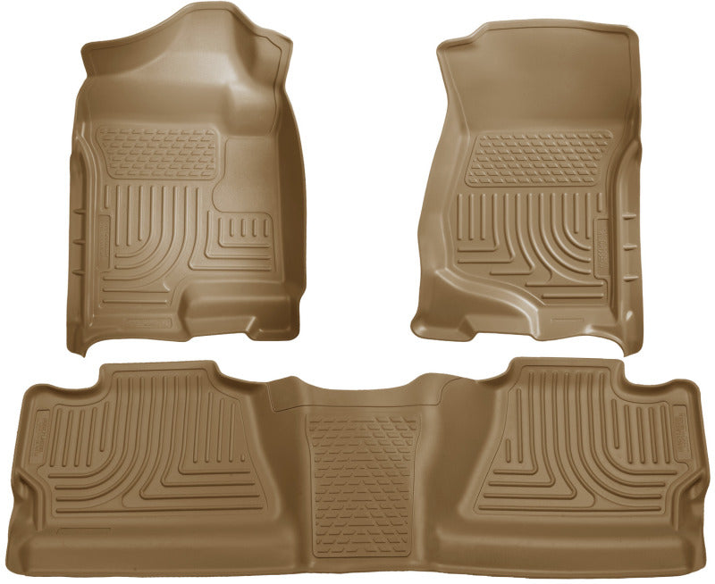 Husky Liners 07-12 Chevy Silverado/GMC Sierra Crew Cab WeatherBeater Combo Tan Floor Liners - GTR Auto
