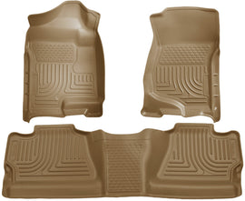 Husky Liners 07-12 Chevy Silverado/GMC Sierra Crew Cab WeatherBeater Combo Tan Floor Liners - GTR Auto