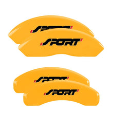 Load image into Gallery viewer, MGP 4 Caliper Covers Engraved Front &amp; Rear Edge Yellow finish black ch