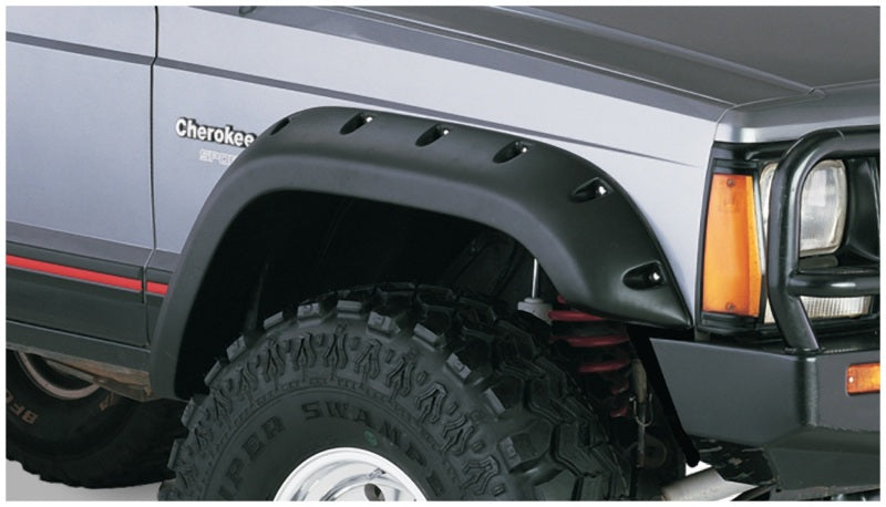 Bushwacker 84-01 Jeep Cherokee Cutout Style Flares 2pc Fits 4-Door Sport Utility Only - Black