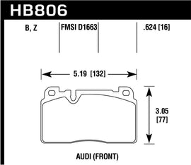 Hawk 16-17 Audi A6 Performance Ceramic Street Front Brake Pads