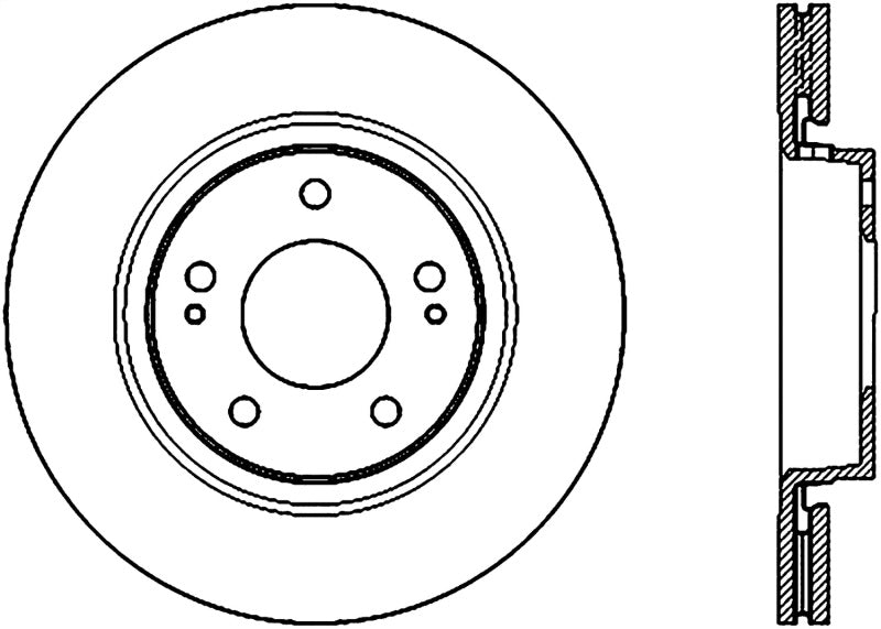 StopTech Power Slot 09-10 Lancer Ralliart Slotted Left Front CRYO Rotor