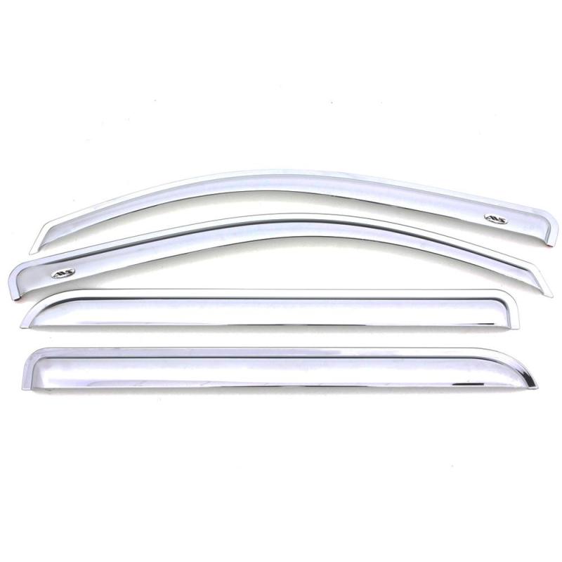 AVS 02-09 Chevy Trailblazer Ventvisor Outside Mount Front & Rear Window Deflectors 4pc - Chrome