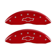 Load image into Gallery viewer, MGP 4 Caliper Covers Engraved Front &amp; Rear MGP Red Power Coat Finish Silver Characters