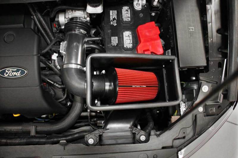 Spectre 11-14 Ford Edge V6-3.5/3.7L F/I Air Intake Kit - Polished w/Red Filter