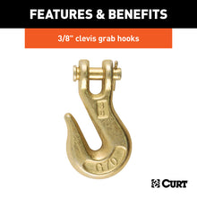 Load image into Gallery viewer, Curt 16ft Transport Binder Safety Chain w/2 Clevis Hooks (26400lbs Yellow Zinc)