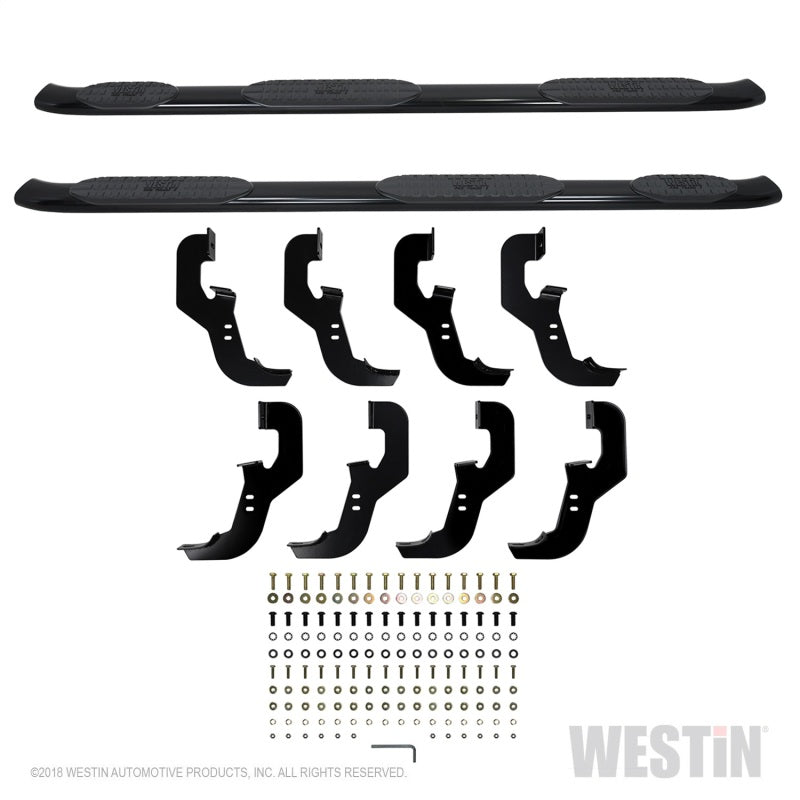 Westin 2019 Chevrolet Silverado Crew Cab w/ 6.5ft Bed PRO TRAXX 5 W2W Oval Nerf Step Bars - Black