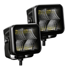 Load image into Gallery viewer, Go Rhino Xplor Blackout Series Cube LED Flood Light Kit (Surface/Threaded Stud Mnt) 3x3 - Blk (Pair)