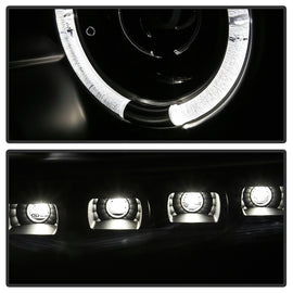 Spyder Ford Super Duty 11-16 Projector Headlights LED Halo DRL All Black PRO-YD-FS11-HL-BKV2