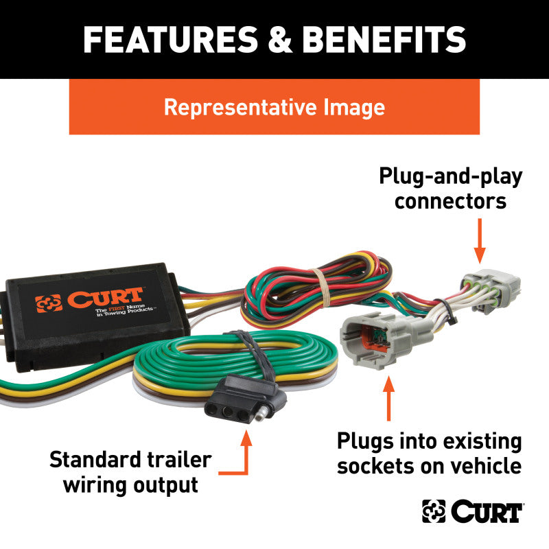 Curt 13-17 Chevrolet Traverse Custom Wiring Harness (4-Way Flat Output)