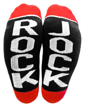 Load image into Gallery viewer, RockJock Socks Black w/ Red and White Logo