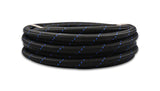 Vibrant -6 AN Two-Tone Black/Blue Nylon Braided Flex Hose (2 foot roll)