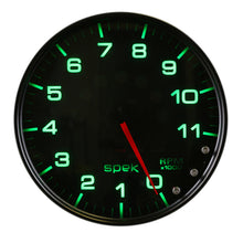 Load image into Gallery viewer, Autometer Spek-Pro Gauge Tachometer 5in 11K Rpm W/Shift Light &amp; Peak Mem Black/Smoke/Black