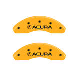 MGP 4 Caliper Covers Engraved Front Acura Engraved Rear RDX Yellow finish black ch